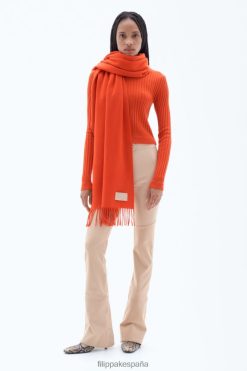 accesorio 262DTJ434 naranja roja mujer Filippa K bufanda en mezcla de cachemira