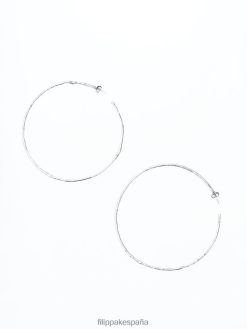 accesorio 262DTJ467 metal plateado mujer Filippa K pendientes de aro grandes