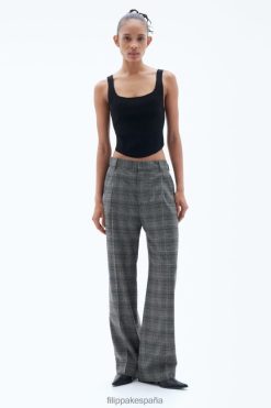 vestir 262DTJ119 cheque gris mujer Filippa K pantalones plisados