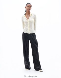 vestir 262DTJ125 negro mujer Filippa K pantalones cargo brillantes