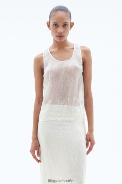 vestir 262DTJ126 blanco de invierno mujer Filippa K camiseta sin mangas arrugada