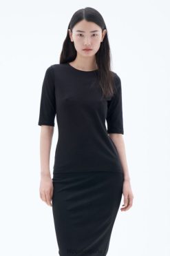 vestir 262DTJ130 negro mujer Filippa K codera elástica de algodón