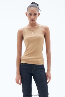 vestir 262DTJ144 arena beige mujer Filippa K tanque de costillas finas