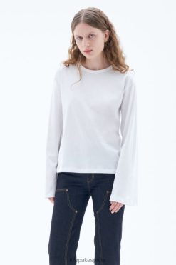 vestir 262DTJ149 blanco mujer Filippa K top de manga larga de algodón