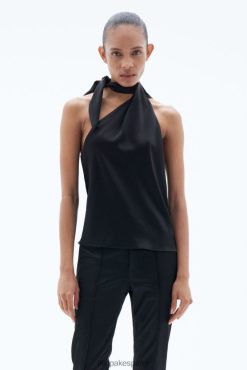 vestir 262DTJ157 negro mujer Filippa K camiseta sin mangas asimétrica con lazo en el cuello