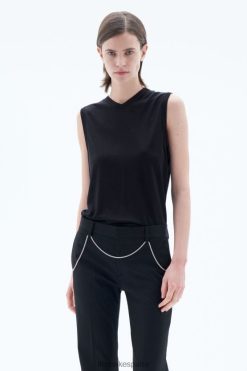 vestir 262DTJ168 negro mujer Filippa K camiseta sin mangas con cuello en V
