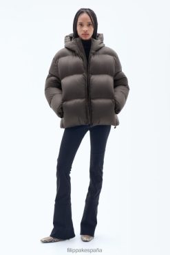 vestir 262DTJ20 chocolate negro unisexo Filippa K chaqueta acolchada con capucha