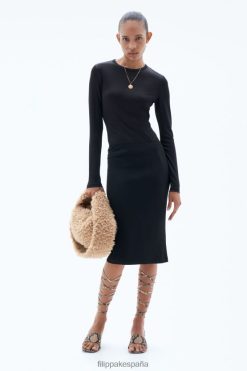 vestir 262DTJ222 negro mujer Filippa K falda de punto