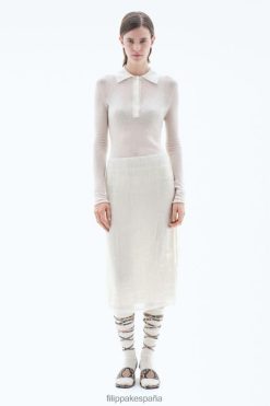 vestir 262DTJ224 blanco de invierno mujer Filippa K falda lápiz arrugada