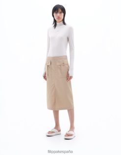 vestir 262DTJ229 arena beige mujer Filippa K falda larga tipo cargo