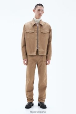 vestir 262DTJ258 caqui oscuro hombres Filippa K chaqueta de trabajo de algodón