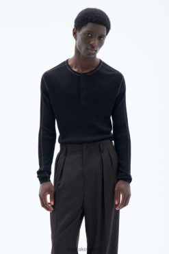 vestir 262DTJ265 marrón oscuro hombres Filippa K suéter de canalé ligero