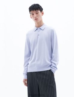 vestir 262DTJ272 azul hielo hombres Filippa K polo de punto