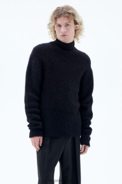 vestir 262DTJ278 negro hombres Filippa K cuello redondo pesado