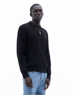 vestir 262DTJ281 negro hombres Filippa K polo de punto