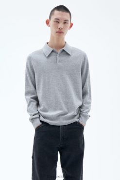 vestir 262DTJ293 mezcla gris claro hombres Filippa K polo de punto
