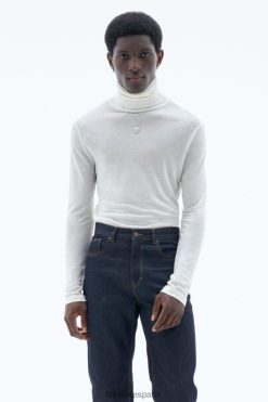 vestir 262DTJ302 tiza blanca hombres Filippa K top de punto con cuello vuelto