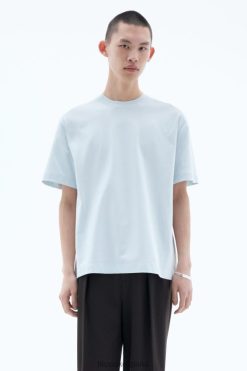 vestir 262DTJ307 azul hielo hombres Filippa K camiseta pesada con cuello redondo