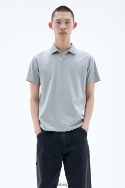 vestir 262DTJ311 gris pluma hombres Filippa K camiseta tipo polo de algodón elástico