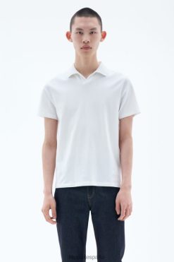 vestir 262DTJ314 blanco hombres Filippa K camiseta tipo polo de algodón elástico