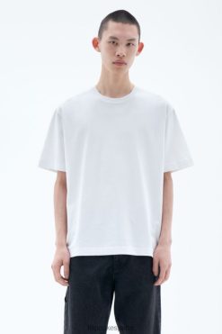 vestir 262DTJ315 blanco hombres Filippa K camiseta pesada con cuello redondo