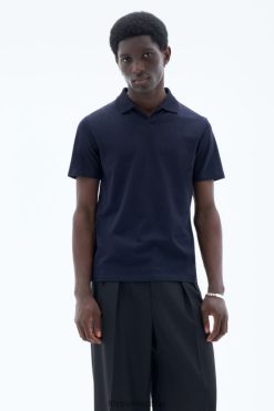 vestir 262DTJ323 Armada hombres Filippa K camiseta tipo polo de algodón elástico