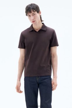 vestir 262DTJ327 chocolate negro hombres Filippa K camiseta tipo polo de algodón elástico