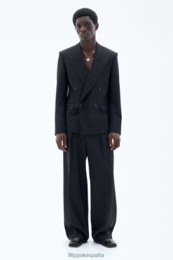 vestir 262DTJ344 negro hombres Filippa K blazer de lana tipo caja