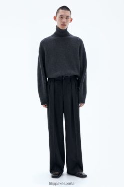 vestir 262DTJ354 antracita hombres Filippa K pantalones anchos de franela