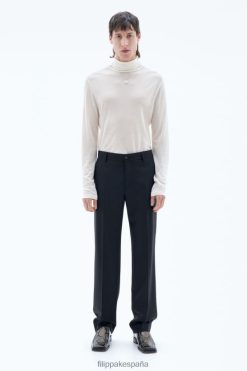 vestir 262DTJ355 negro hombres Filippa K pantalones rectos de lana
