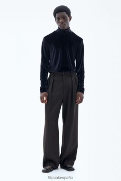 vestir 262DTJ357 chocolate negro hombres Filippa K pantalones anchos de lana