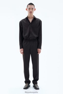 vestir 262DTJ358 marron oscuro hombres Filippa K pantalones relajados de lana