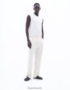 vestir 262DTJ369 blanco hueso hombres Filippa K pantalones mateo de lino y algodón
