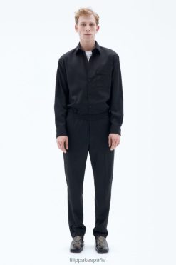 vestir 262DTJ372 negro hombres Filippa K pantalones relajados de lana