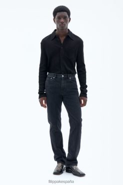 vestir 262DTJ407 negro carbón hombres Filippa K vaqueros rectos clásicos