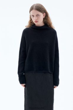 vestir 262DTJ54 negro mujer Filippa K suéter con cuello alzado mika yak