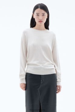 vestir 262DTJ59 Marfil mujer Filippa K top deshilachado con cuello en V