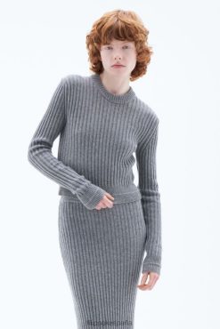 vestir 262DTJ72 mezcla gris medio mujer Filippa K suéter de canalé de lana