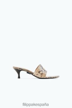 zapatos 262DTJ440 serpiente beige estampada mujer Filippa K sandalias con cordones