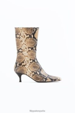 zapatos 262DTJ443 serpiente beige estampada mujer Filippa K botines con punta cuadrada