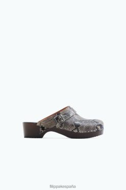 zapatos 262DTJ451 serpiente de turrón estampada unisexo Filippa K x Swedish Hasbeens zueco con correa trasera