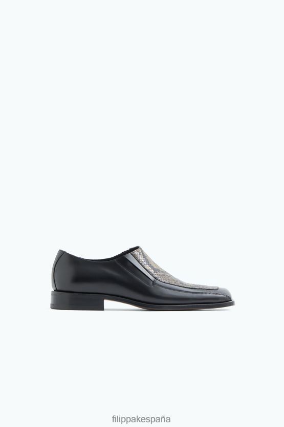 zapatos 262DTJ485 negro/estampado hombres Filippa K mocasines con puntera cuadrada